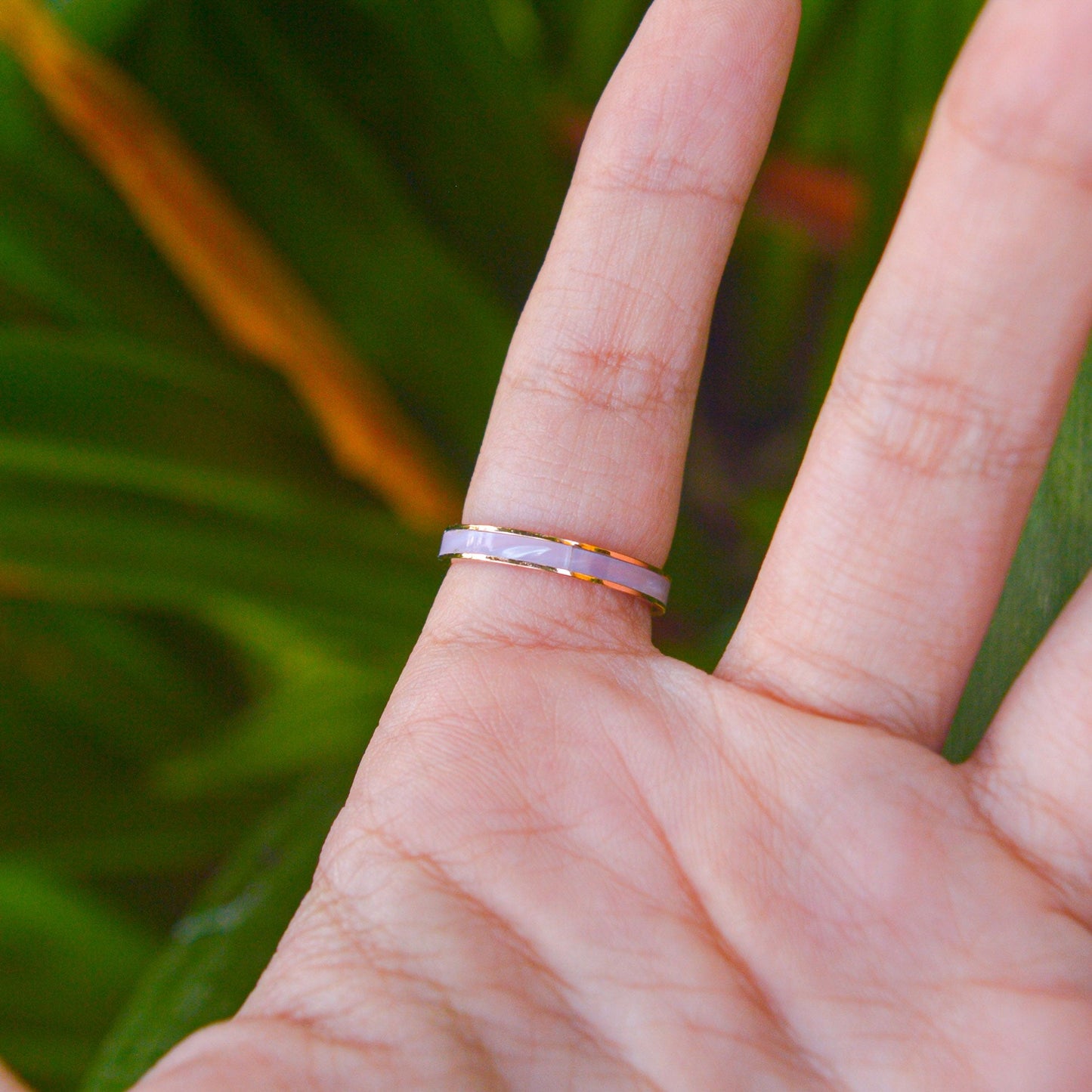 Pearl Band Ring ( Rose Gold )