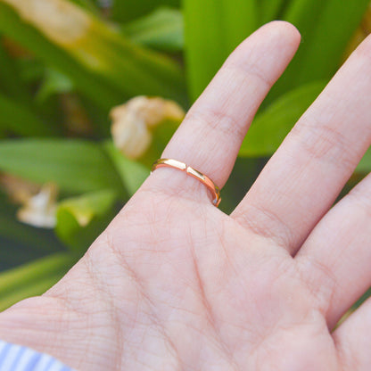 White Small Hearts Minimal Adjustable Ring ( Gold Finish )