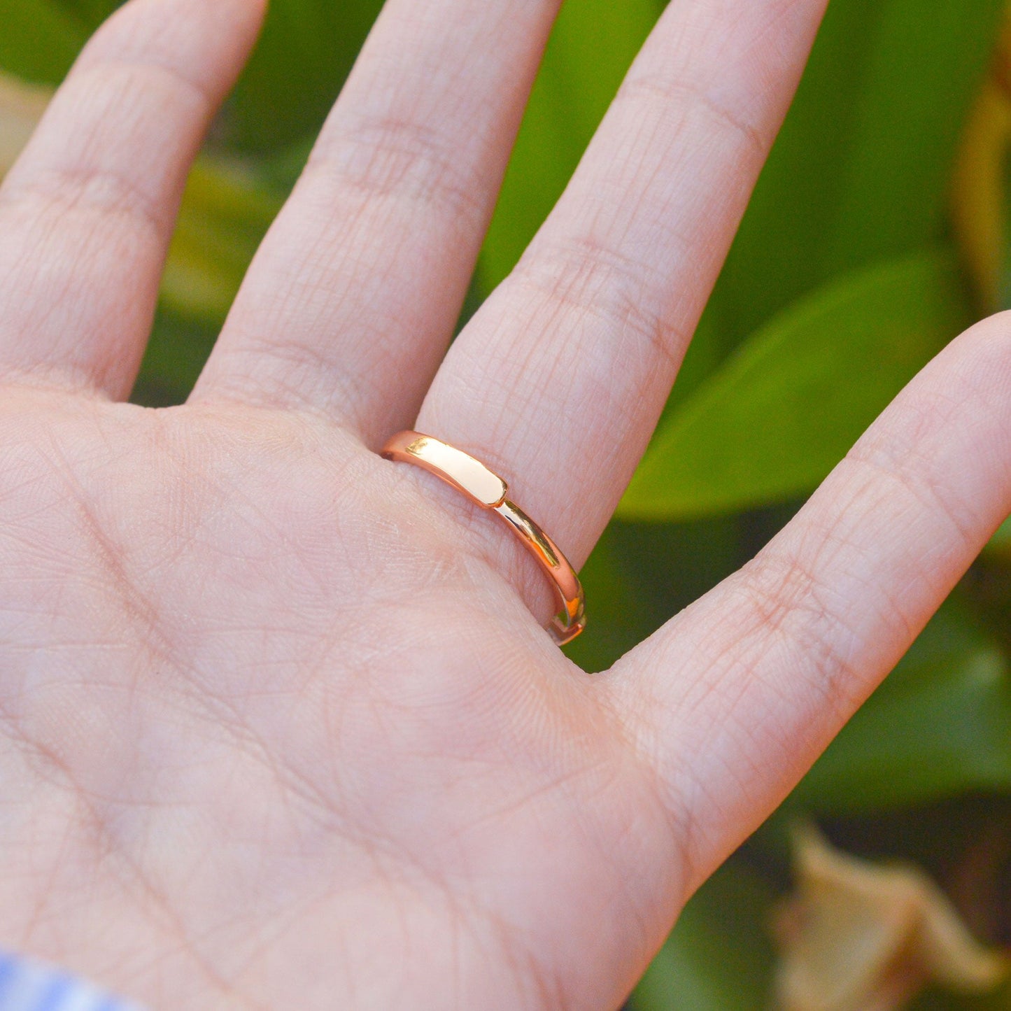 White Pink Small Hearts Minimal Adjustable Ring ( Gold Finish )