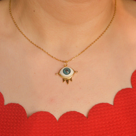 Devil's Evil Eye Necklace - Gold