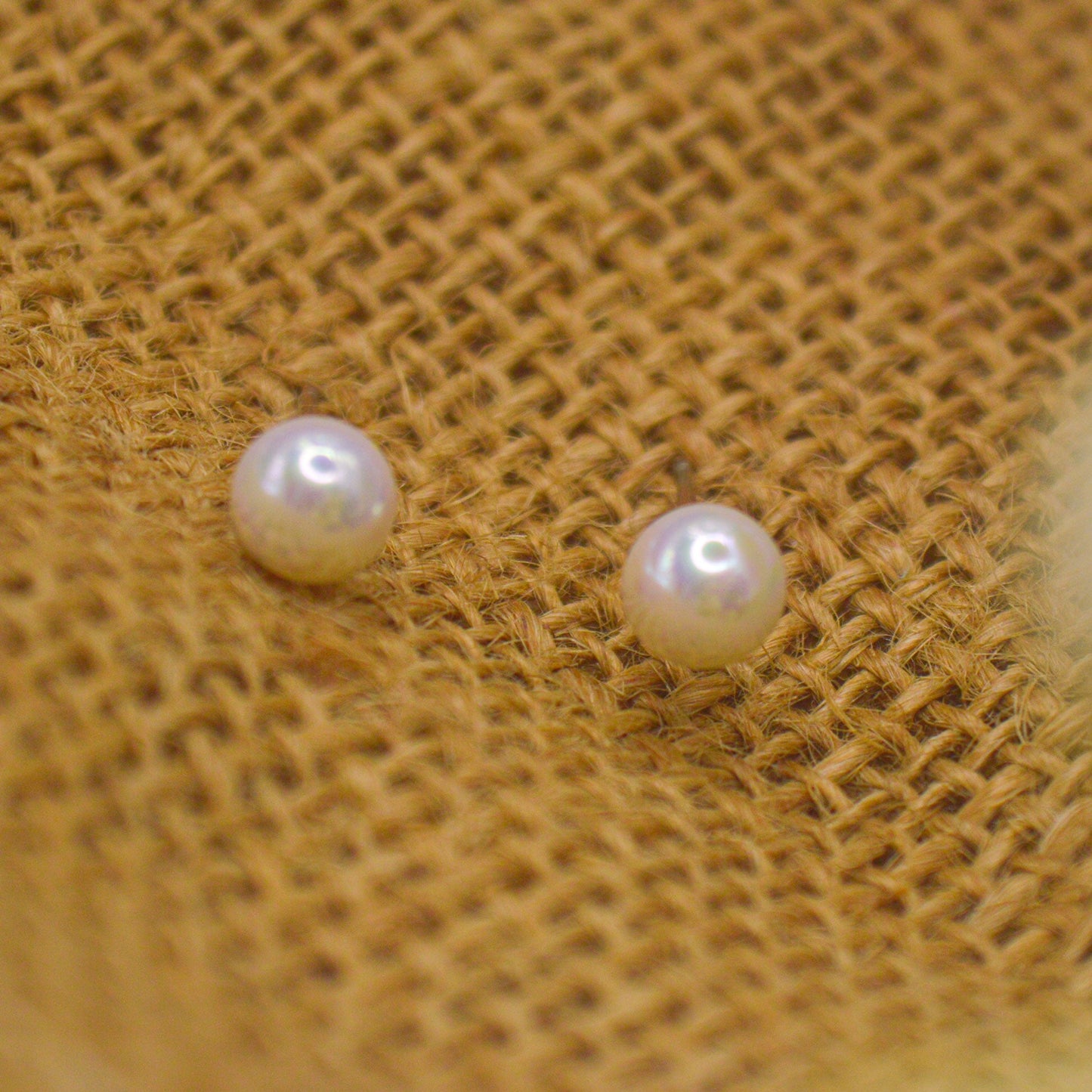 Tiny White Pearl Ear Studs Earrings - Golds