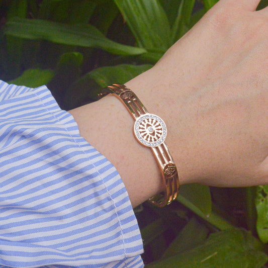 Designer Evil Eye Bracelet Bangle - Rose Gold