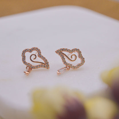 Dreamy Clouds Spiral Earrings Ear Studs - Rose Gold