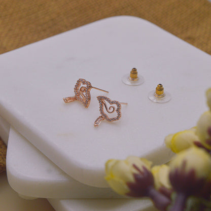 Dreamy Clouds Spiral Earrings Ear Studs - Rose Gold