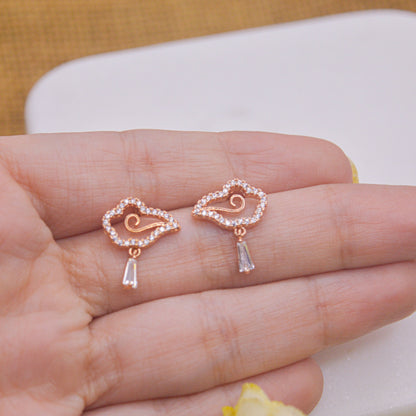 Dreamy Clouds Spiral Earrings Ear Studs - Rose Gold