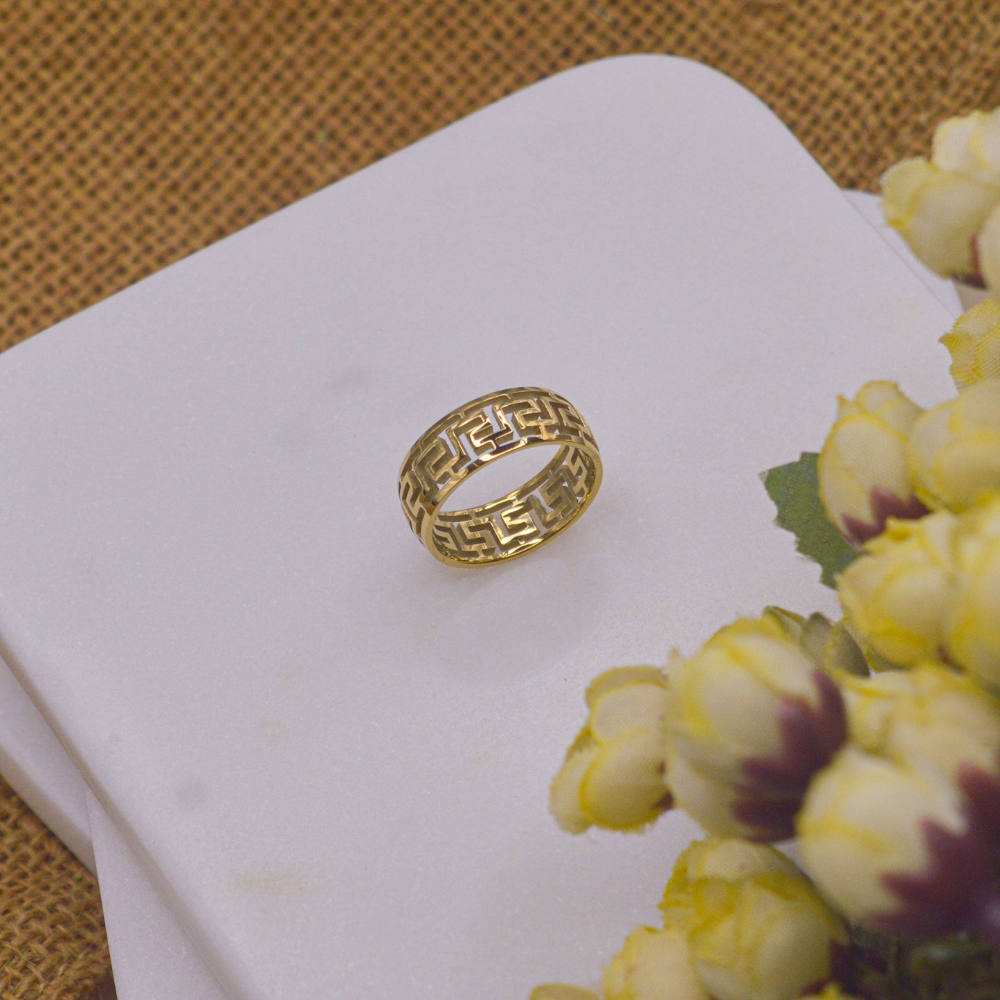 Gold Maze of Love 18K plated Ring Band