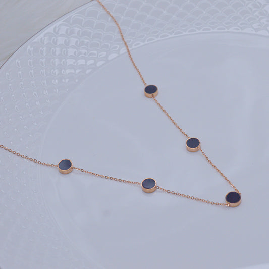 Mother of Pearl Reversible Necklace ( Rose Gold )