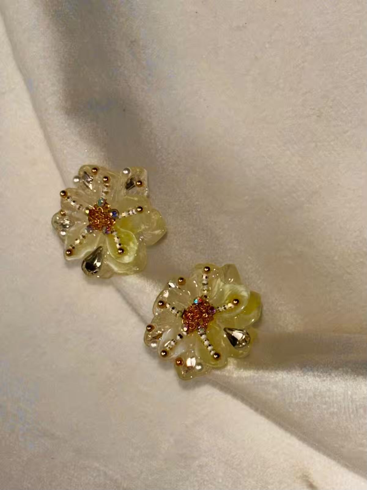 Lemon Floral Studs Earrings Studs - Gold Plated