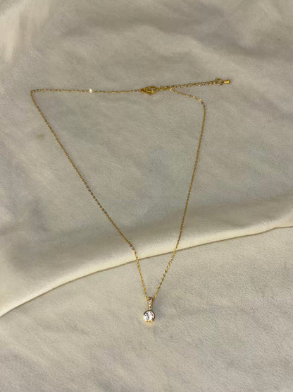 Diamond Tiny Necklace - Gold Plated