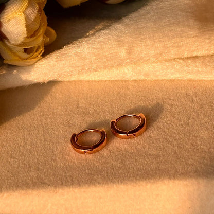 Tiny Plains Bali Earrings - Rose Gold Plated