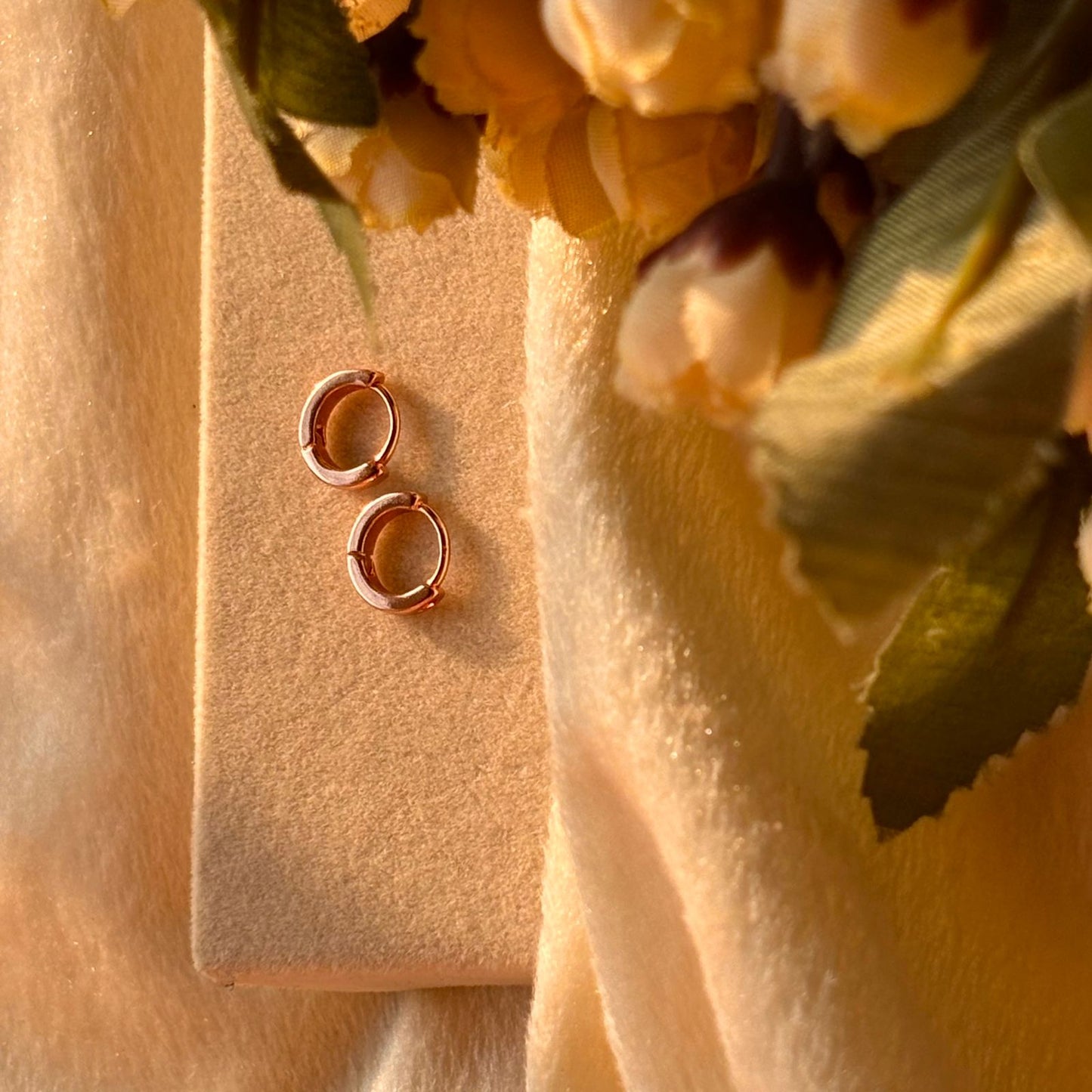 Tiny Plains Bali Earrings - Rose Gold Plated