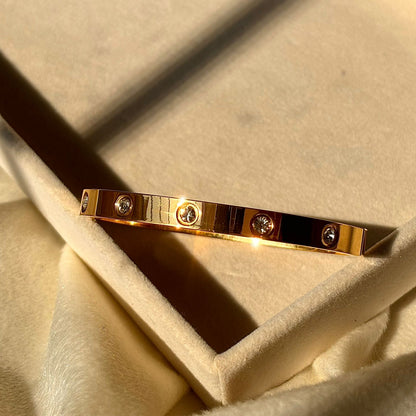 Love Diamond Bracelet Bangle -  Gold