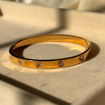 Love Diamond Bracelet Bangle -  Gold