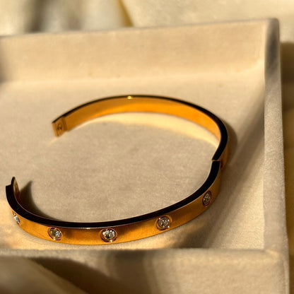 Love Diamond Bracelet Bangle -  Gold