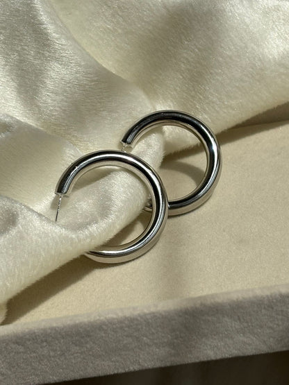 Diana Hoops Earrings - Silver Plated