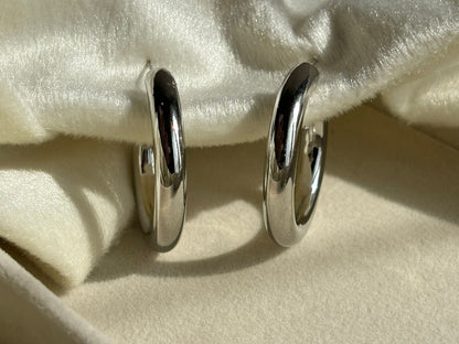 Diana Hoops Earrings - Silver Plated