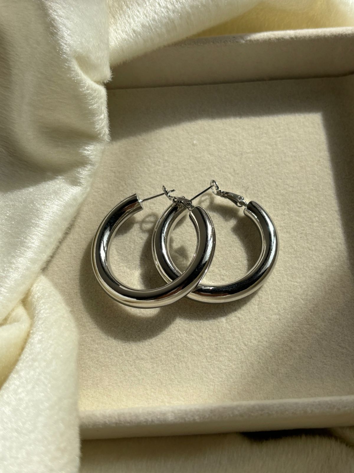 Diana Hoops Earrings - Silver Plated