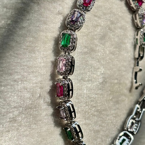 Multi-Colored Diamond Tennis Bracelet