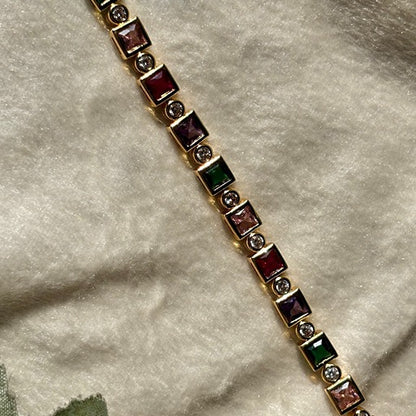 Multi-Colored Stones Tennis Bracelet