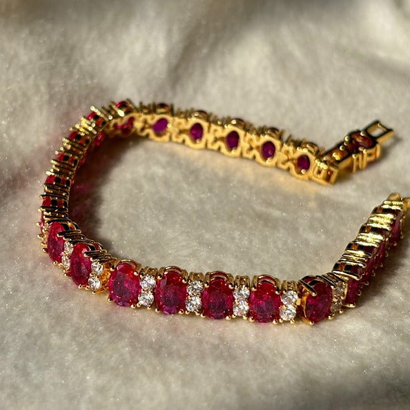 Red Zircon Tennis Bracelet