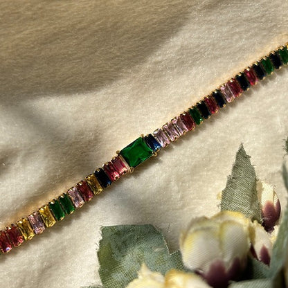 Rainbow Crystal Tennis Bracelet