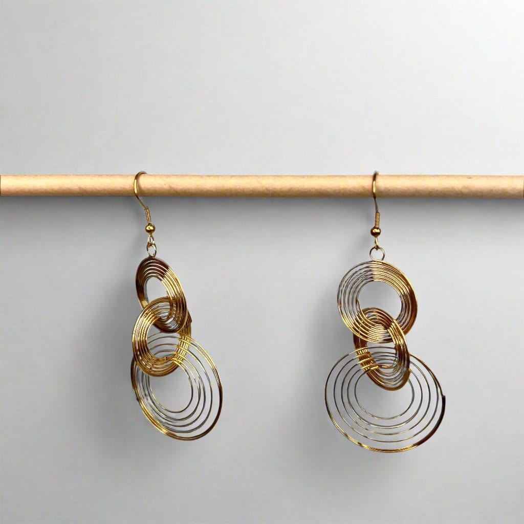 Golden Trio Dangle Earrings