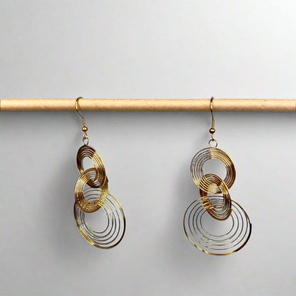 Golden Trio Dangle Earrings