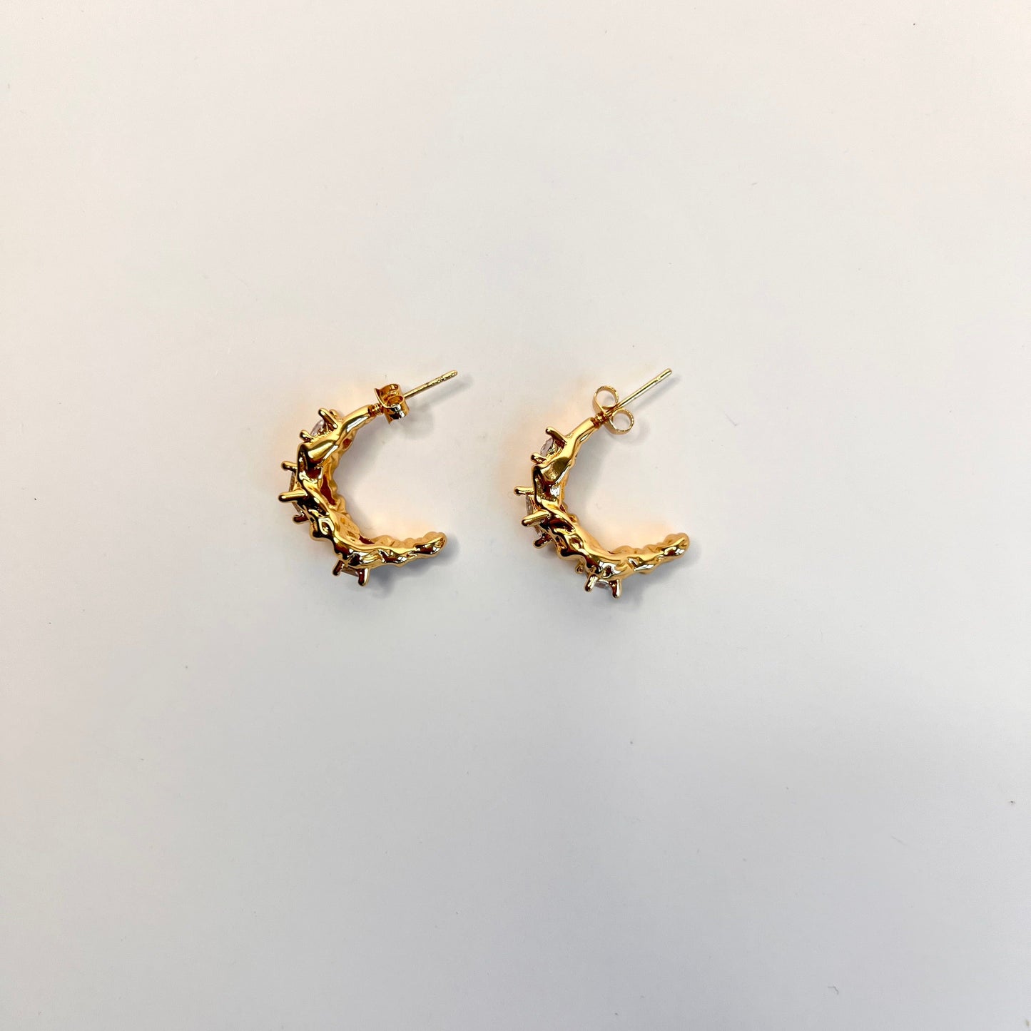 Gold Crystal Hoop Earrings