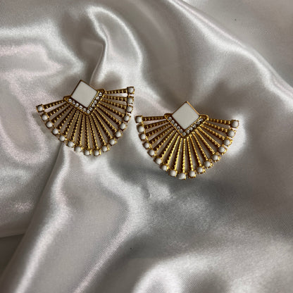 Fan-Inspired Statement Earrings