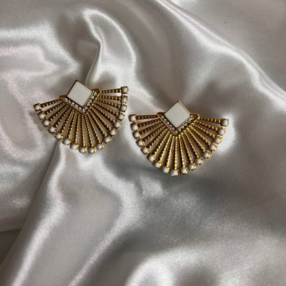 Fan-Inspired Statement Earrings