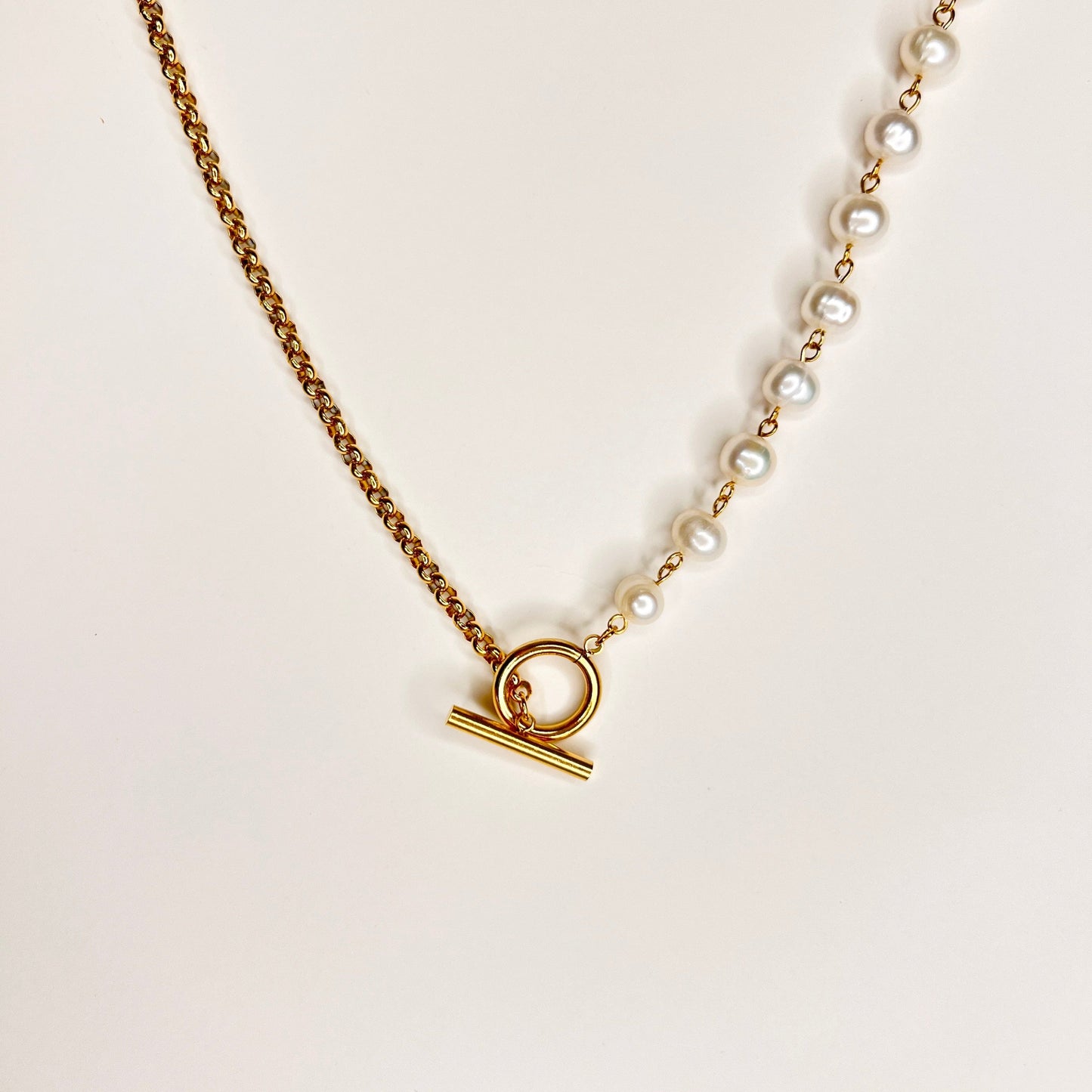 Oceanic Pearl Chain Necklace