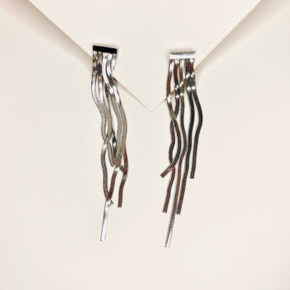 Chain Cascade Earrings - Silver