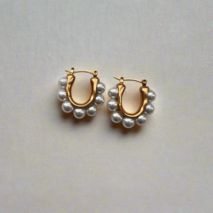 Grace pearl hoops