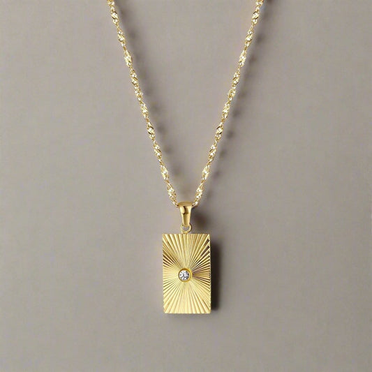 Golden Radiance Pendant Necklace