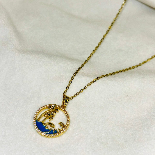 Ocean Ripple Charm Necklace