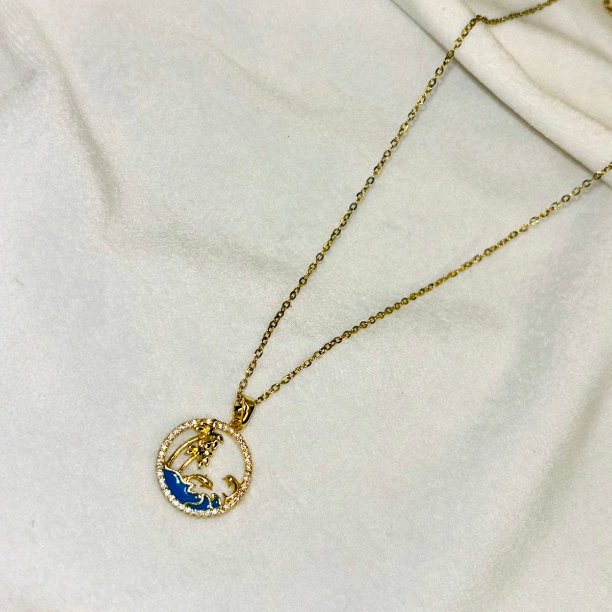 Ocean Ripple Charm Necklace