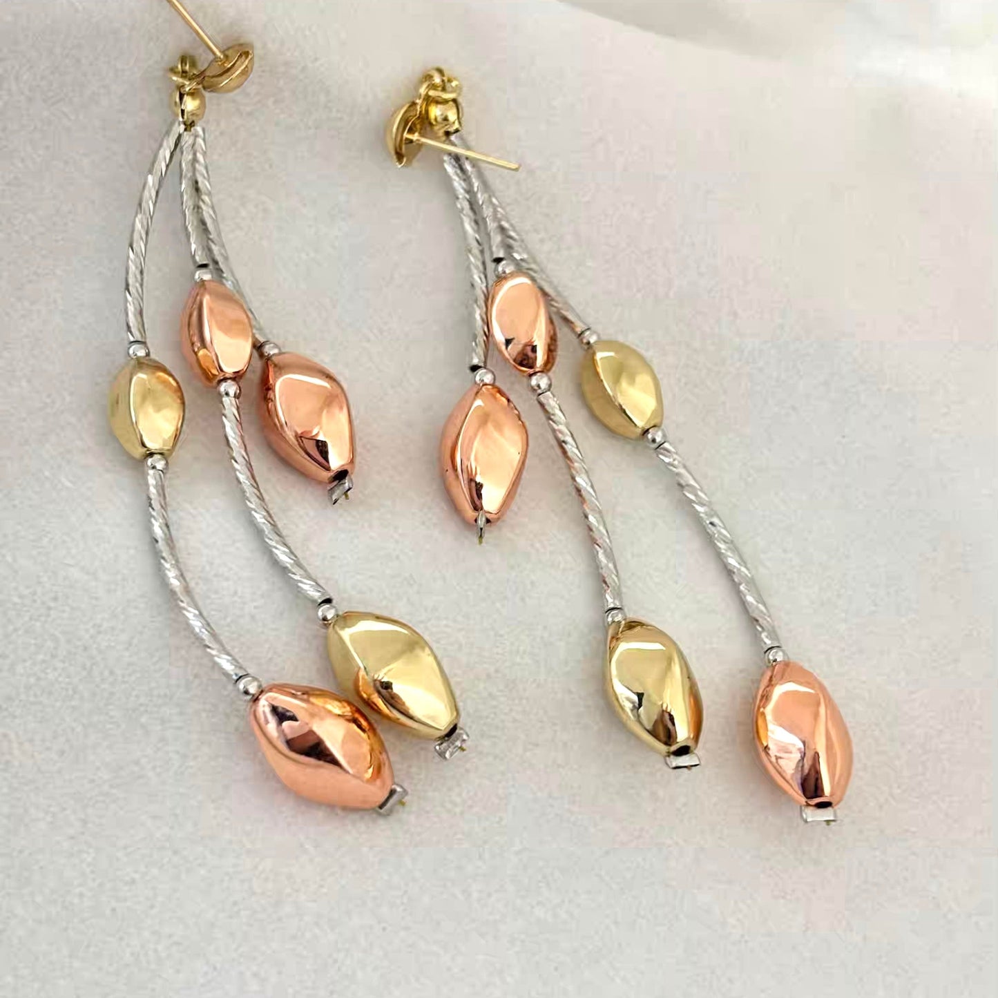 Rose Golden String Earrings