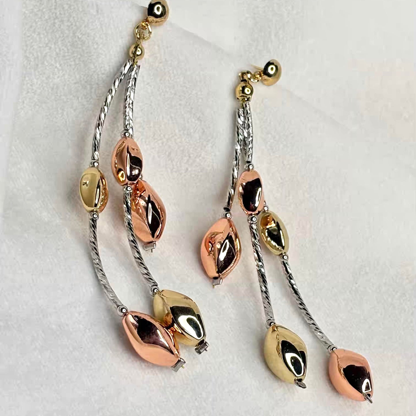 Rose Golden String Earrings