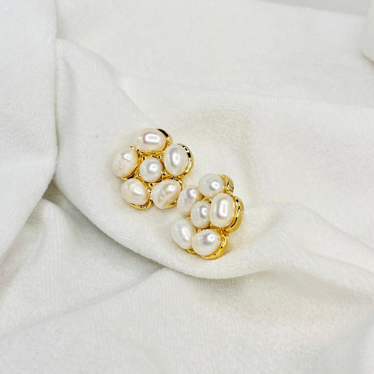 White Flower studs