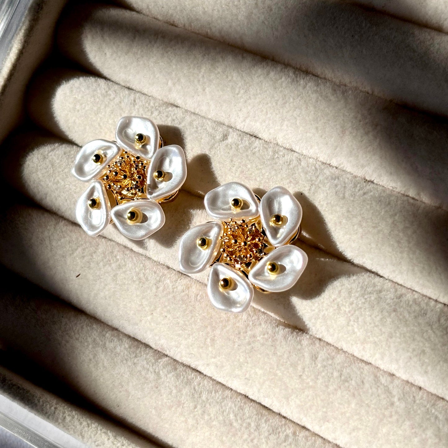 Frosted Flower Earrings