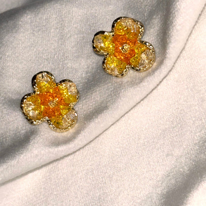 Crystal Studs - Yellow