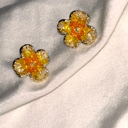 Crystal Studs - Yellow