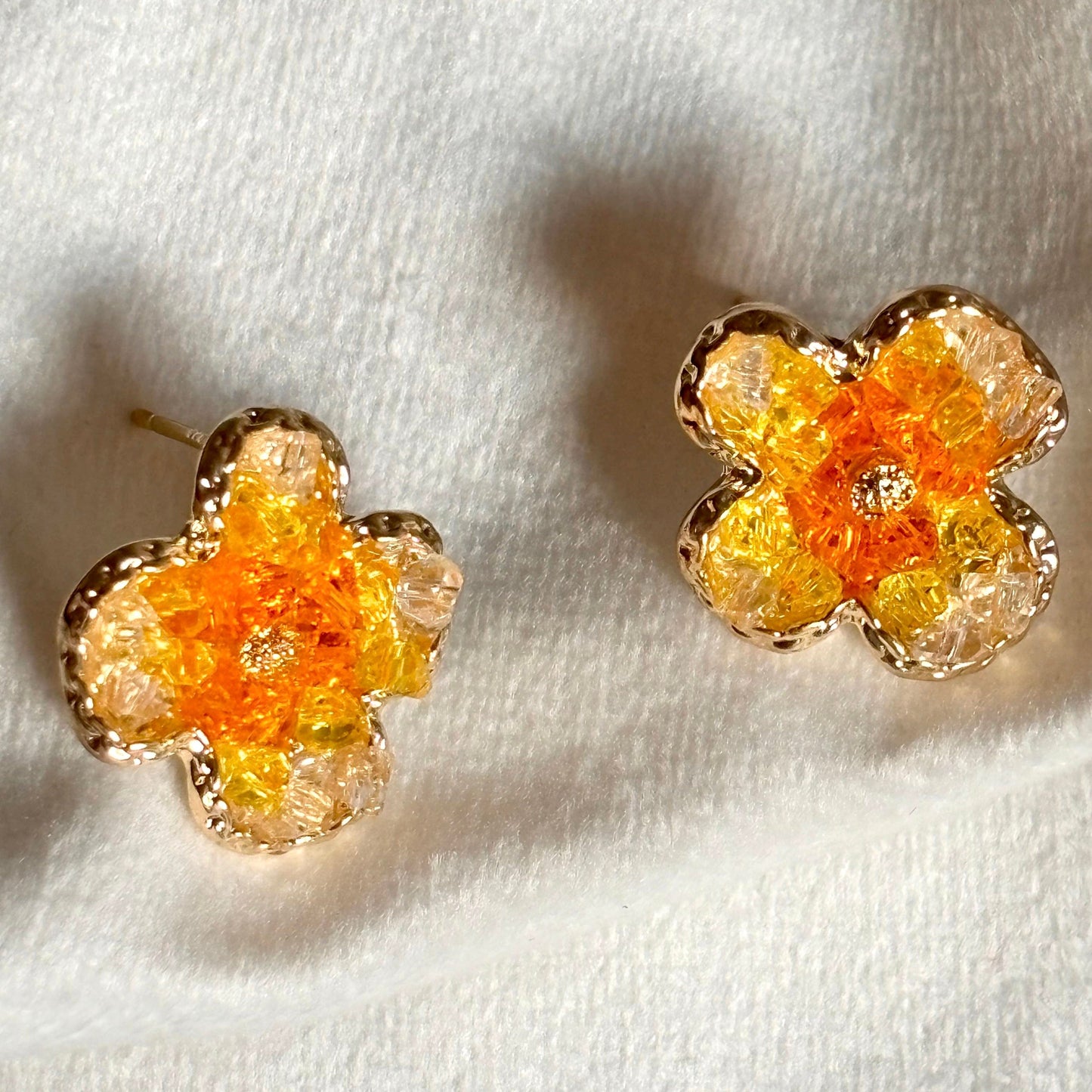 Crystal Studs - Yellow