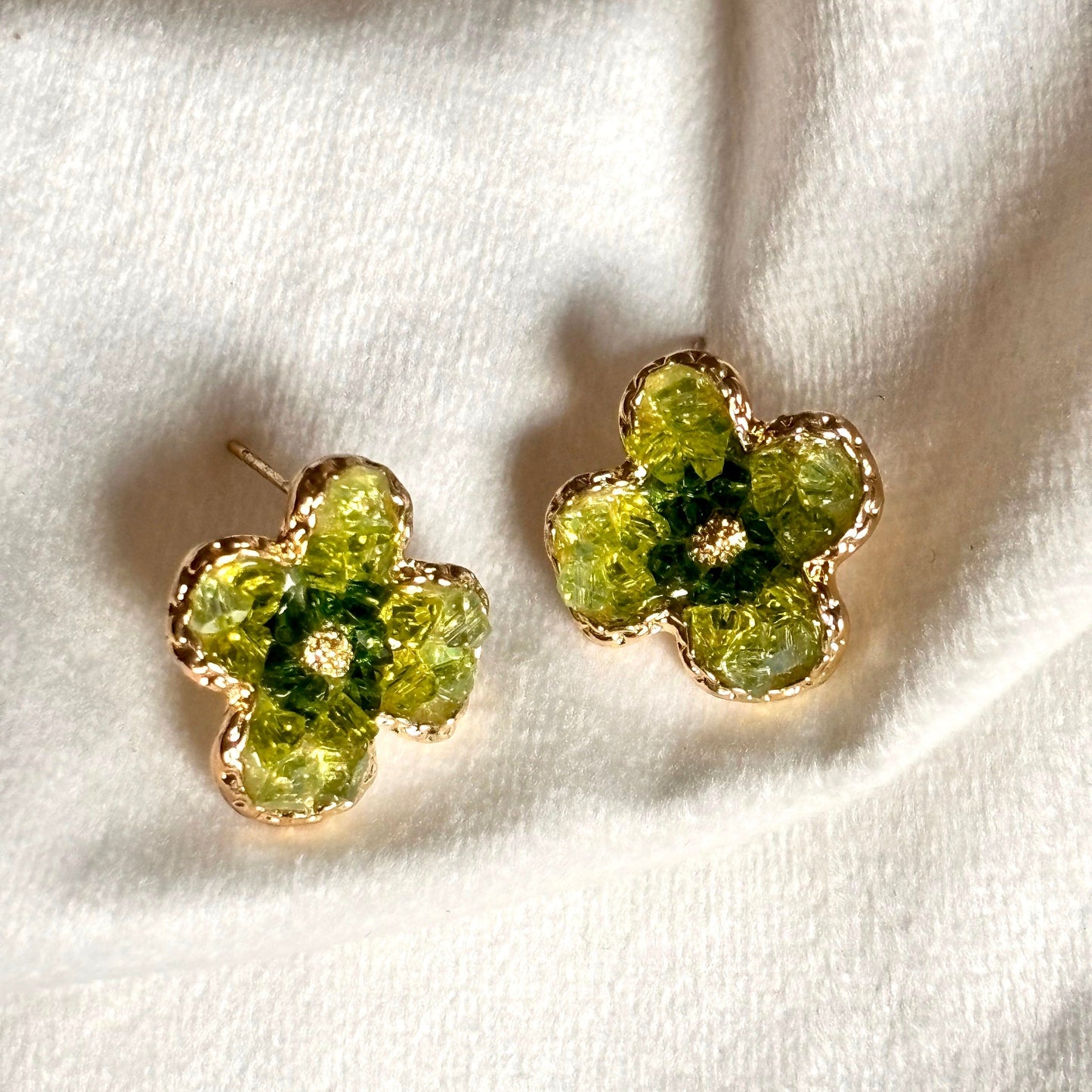 Crystal Studs - Green