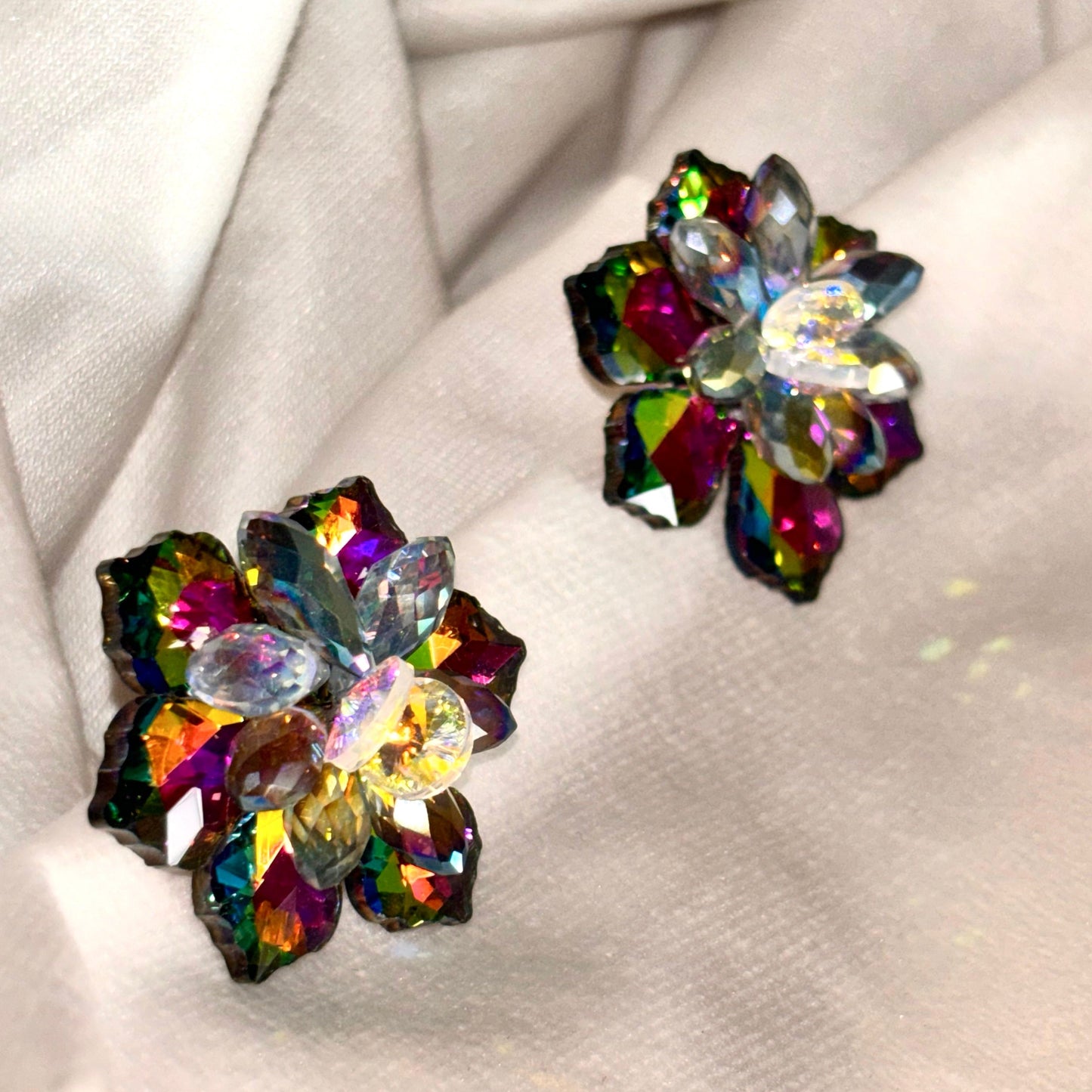 Crystal Ear Studs - Rainbow