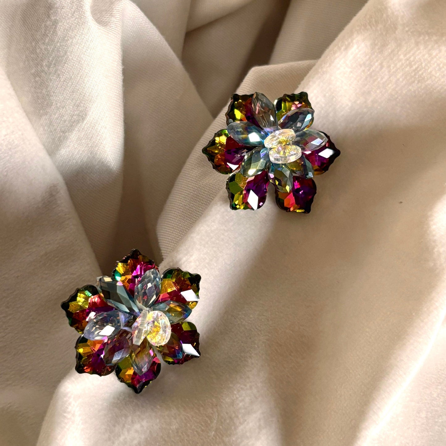 Crystal Ear Studs - Rainbow