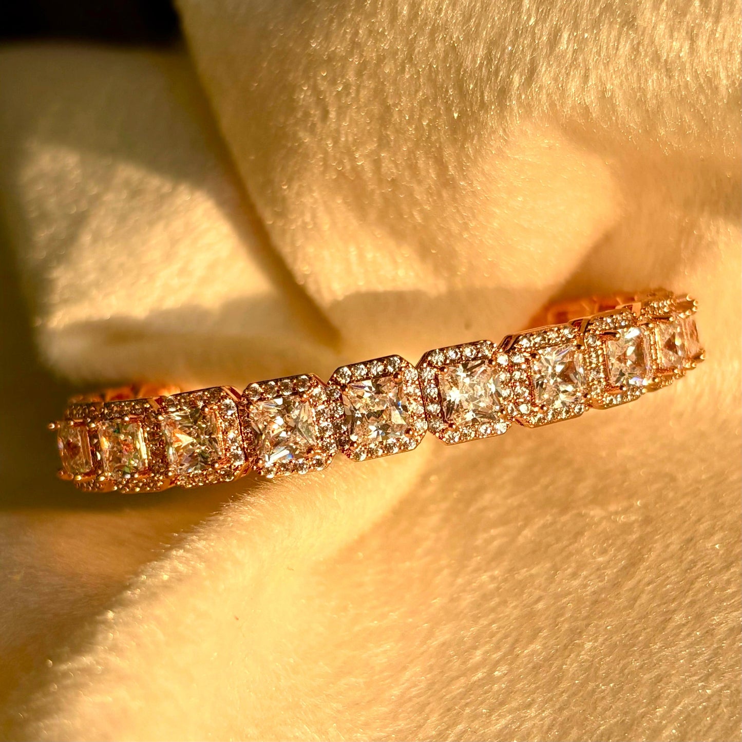 Rose Gold Solitaire Tennis Bangle