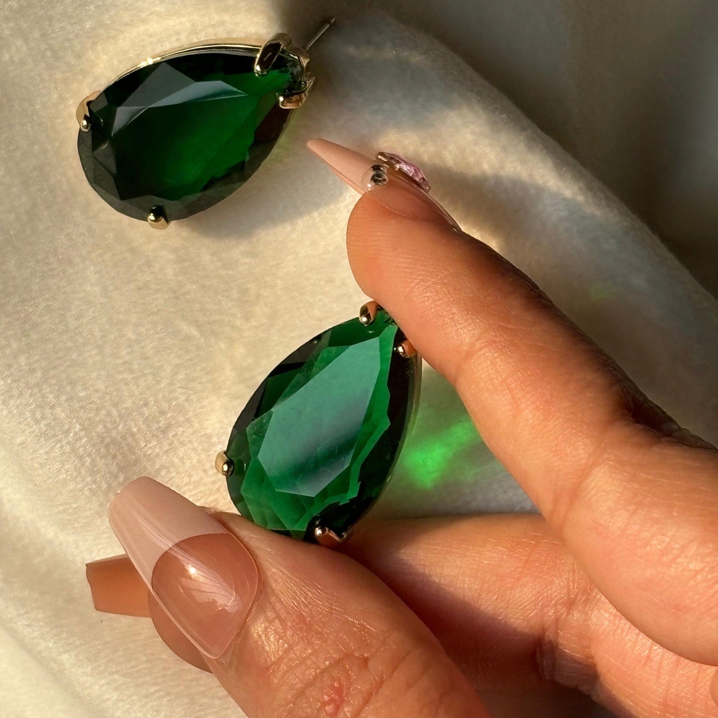 Green Solitaire Studs