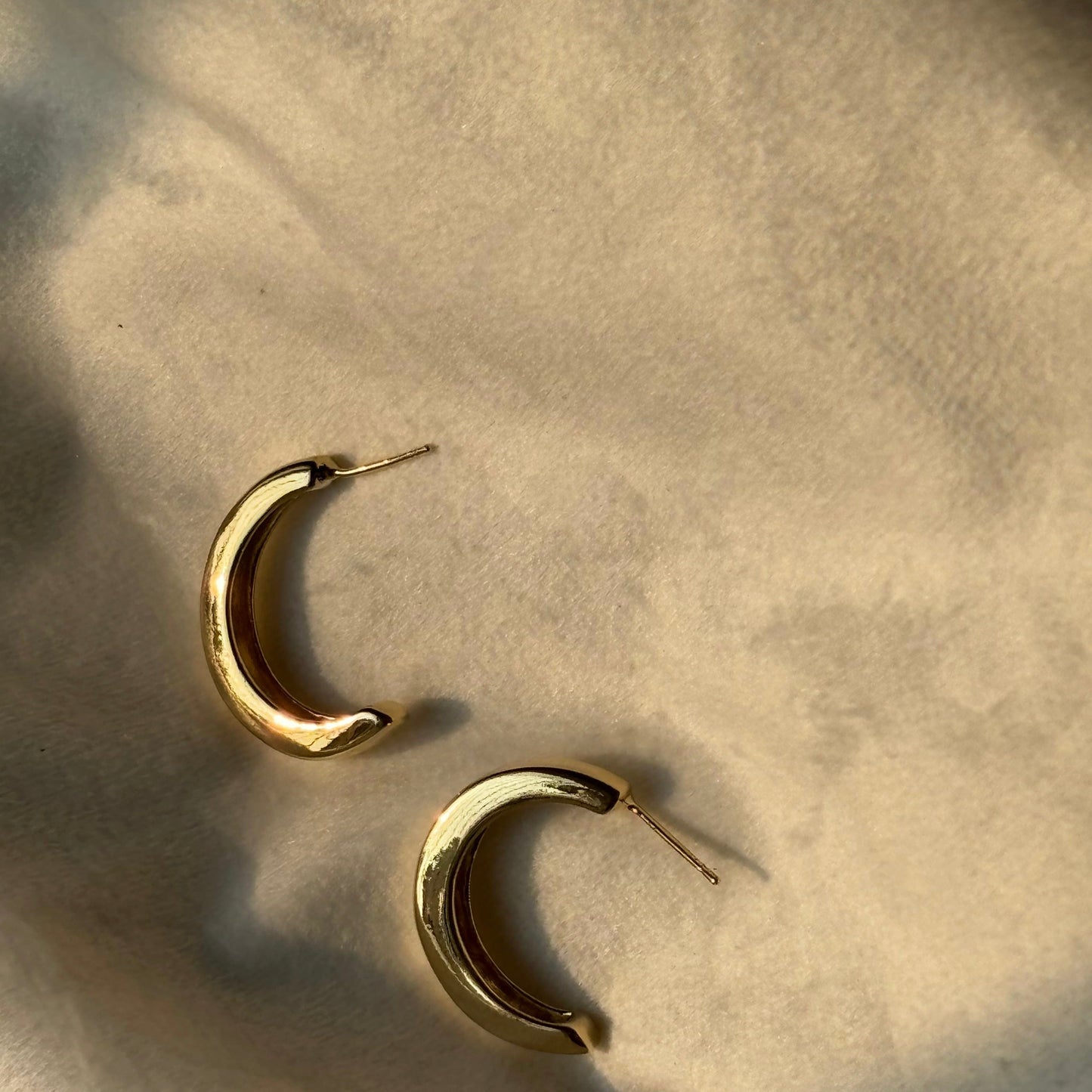 Crescent Moon Hoops