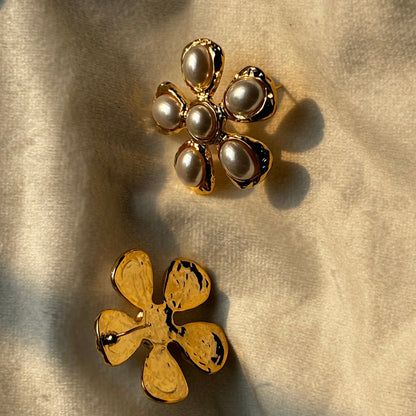 Golden Pearl Studs